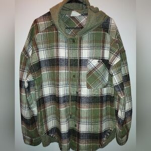 Plaid Green and Brown Women's Hoodie